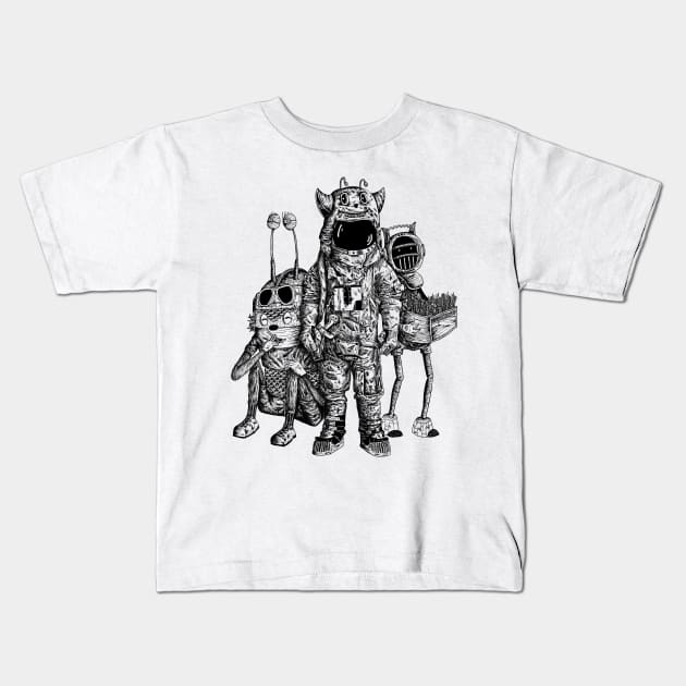 Astronout and the alien Kids T-Shirt by Masrofik